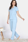 Zivame Cotton Tencel Pyjama Set - Clear Sky — thumbnail 2